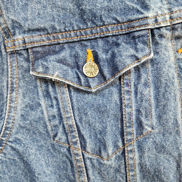 Vintage Trucker Style Tyca Embossed GRITS Womens Large 14-16 Denim Jacket - Picture 8 of 13